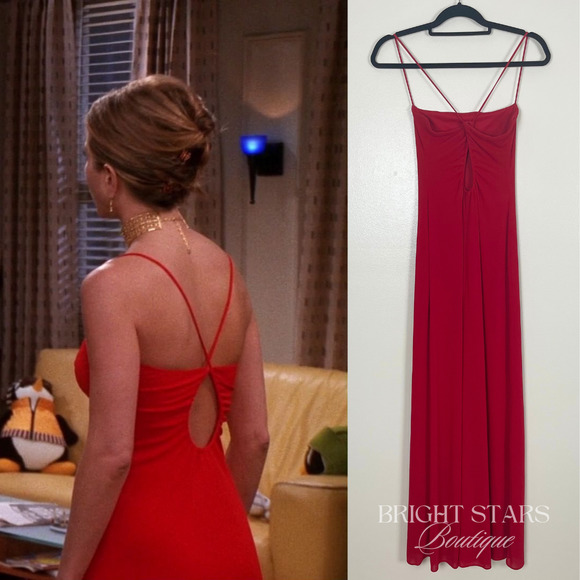 Extremely Rare Vintage Red Gown ASO Rachel Green Friends Womens Maxi Event - Picture 2 of 6